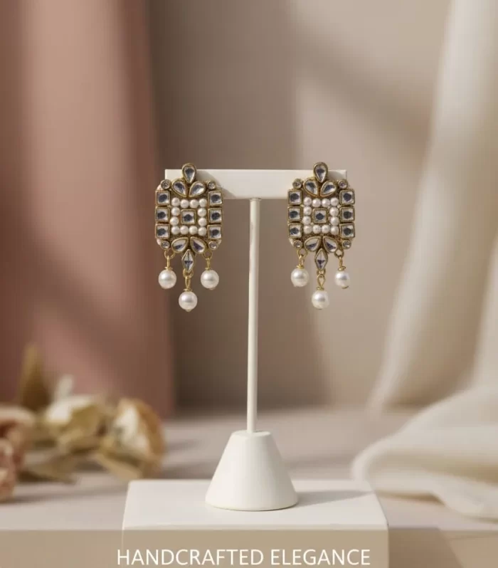 Limited Edition "Royal Radiance" Kundan & Pearl Drop Earrings